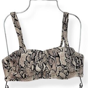 Shade & Shore Underwired Snake Print Bikini Top 34B